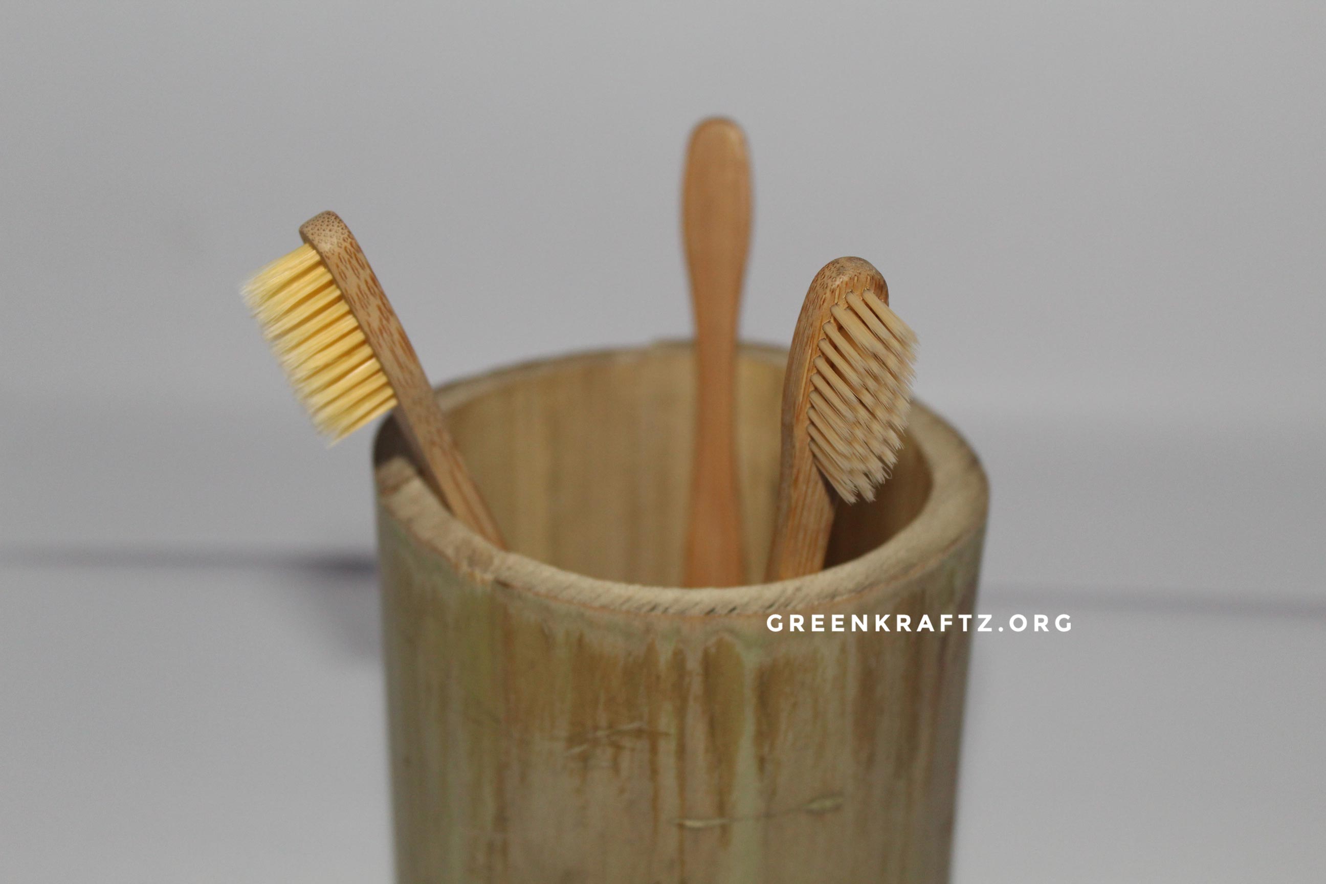 Simple Bamboo Brush Stand